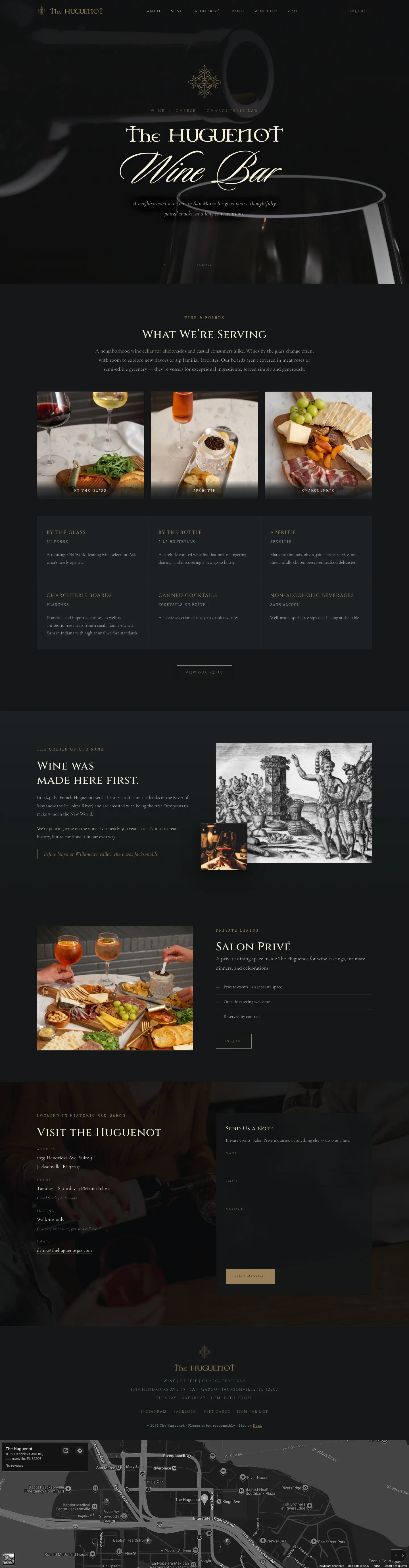 The Huguenot website, full page